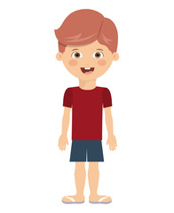 boy kid swimming cloth cartoon summer icon. Isolated colorful and flat design. Vector illustration