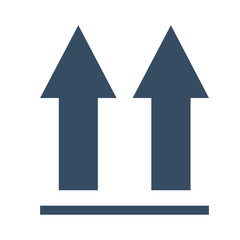 Fototapeta premium arrow blue direction upload icon. Isolated and Flat design. Vector illustration