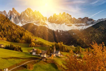 Outdoor kussens Autumn Landscape with Santa Maddalena © firewings
