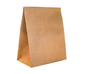 Brown paper bag packaging for environment ,isolated