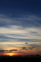 Sunset Airplane - 118946273