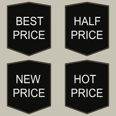 Best, half, new, hot price tags set.