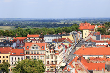 Fototapeta na wymiar Chełmno - panorama starego miasta w kierunku ulicy Grudziądzkiej 