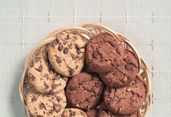 Cookies with chocolate and nuts