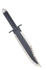 A stainless steel combat survival knife Isolated on white background