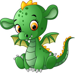 Naklejka premium Cute baby dragon
