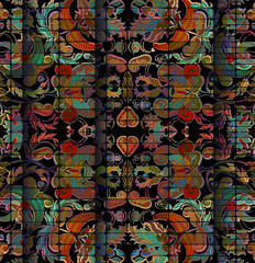 floral shabby exotic oriental pattern motley