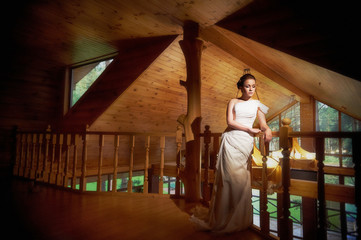 Portrait of young gorgeous bride