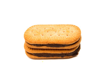 Double cookies with chocolate