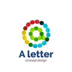 Vector modern minimalistic dotted letter concept logo