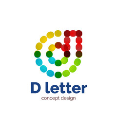 Vector modern minimalistic dotted letter concept logo