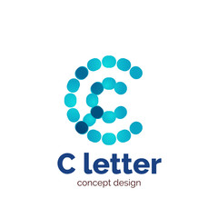 Vector modern minimalistic dotted letter concept logo