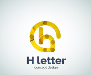 Abstract H geometric letter logo template