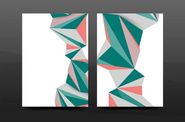 3d triangle shapes. Business annual report cover