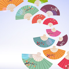 Abstract background with fans.