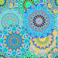 Colorful seamless pattern mandala, can be used for wallpaper, pattern fills, web page background, surface textures.