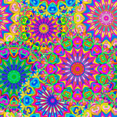 Colorful seamless pattern mandala, can be used for wallpaper, pattern fills, web page background, surface textures. Arabic, India.