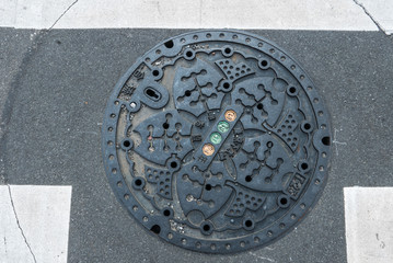 Manhole cover in Asakusa