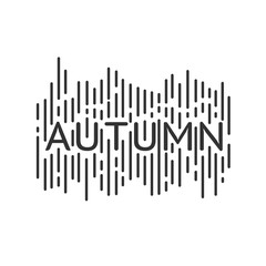 vector black icon rain, the inscription "autumn" on a white background