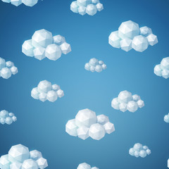 Seamless pattern with geometrical clouds.