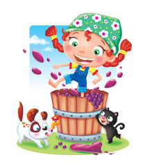 Naklejka premium la vendemmia e allegria