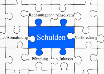 Schulden Puzzle Konzept