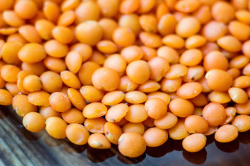 Red lentils background