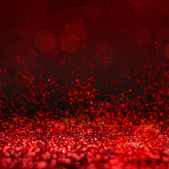 Abstract red glitter perspective to blank background,Studio styl