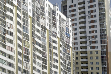 Fototapeta premium View of the facade of a new residential building