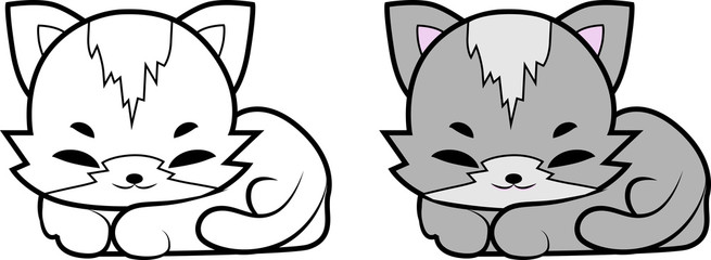 детская раскраска,котенок