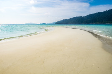Sea crystal beach white sand smooth on andaman sea