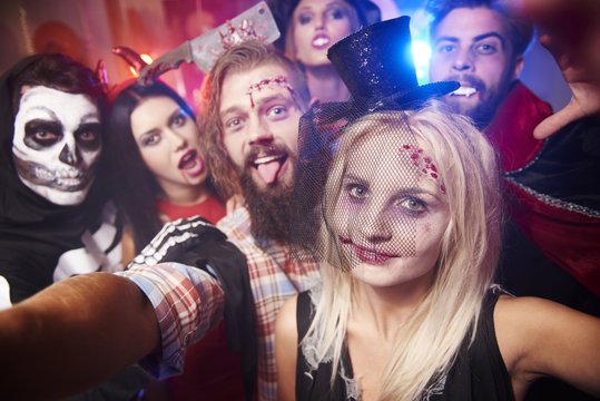 Selfie taken at the halloween party.