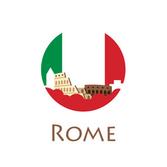 Rome. Tourism. Travelling illustration Rome city. Modern flat design. Rome skyline. Italy travel. Colosseum