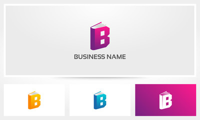 Naklejka premium Letter B Book Cover Pages Logo