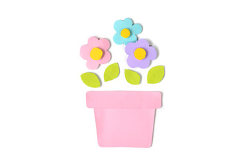 Flower pot on white background - isolated