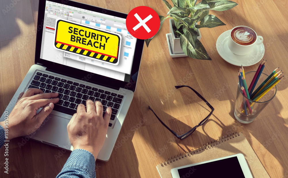 Poster computer security breach cyber attack computer crime password se