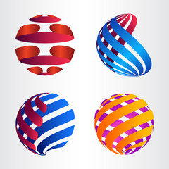Set of abstract sphere logo