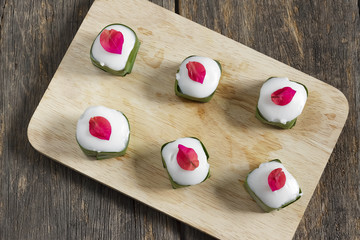 pudding with coconut topping