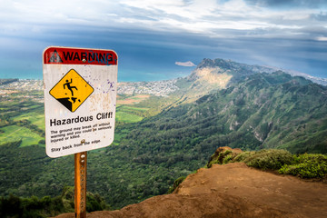 Nature mountain trail hike peak on Kuliouou Ridge in Honolulu, Hawaii