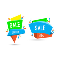 Special offer sale tag discount isolated on white background