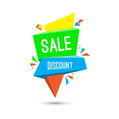Special offer sale tag discount isolated on white background