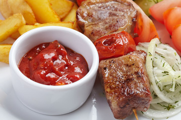 kebab with vegetables