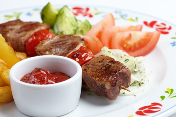 kebab with vegetables