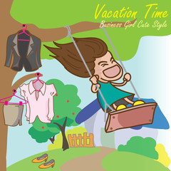 business woman cartoon vector character