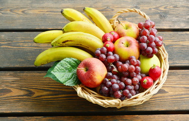 The fruits are eaten throughout the year and useful.
A variety of fruit in a basket