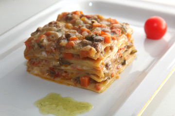 Vegetable Lasagna on plate