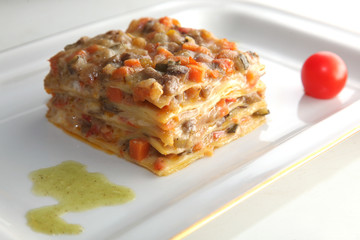 Vegetable Lasagna on plate