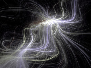 Naklejka premium Abstract chaos glowing curls - digitally generated image