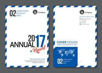 Cover design templates layout with blue tone. Vector annual report templates flat design in A4 size. Flyer / Leaflet cover design template, Abstract flat background. Vector illustration