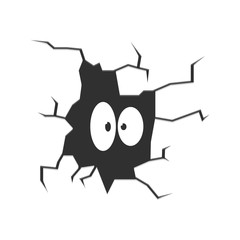 Cracked hole with eyes